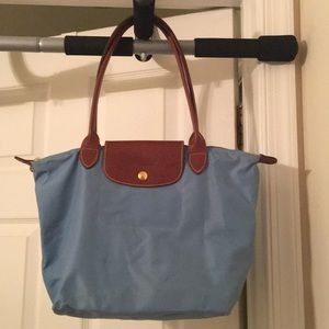 Longchamp Le Pliage small sky blue tote bag